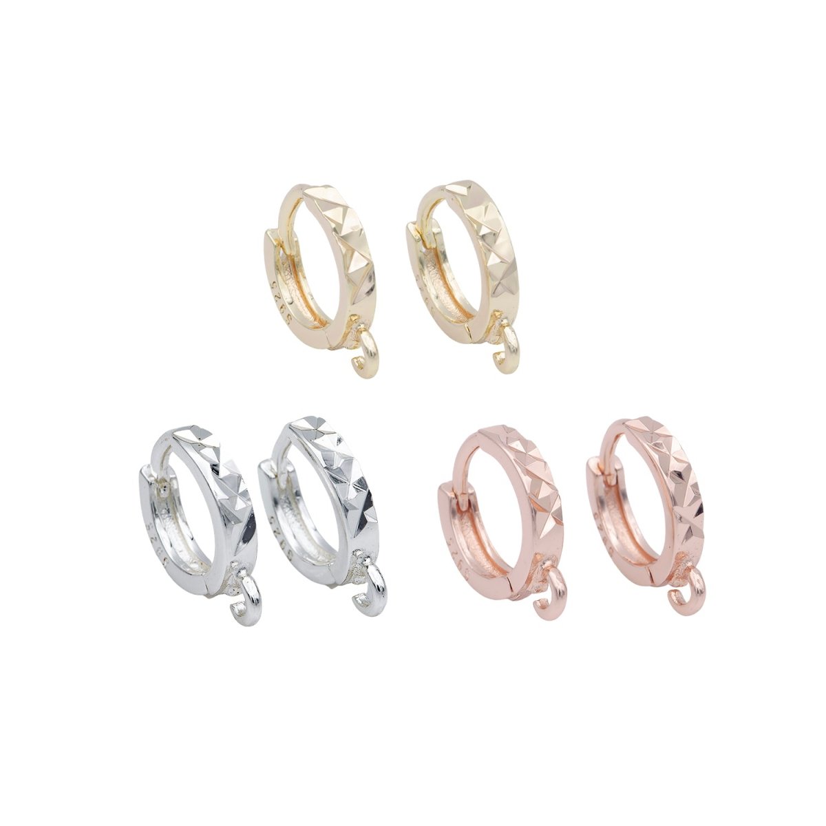 18k Gold Filled one touch w/ open link Lever back earring making, 12x15 mm, Nickel free Lead Free for Earring Charm Making Findings K-054 K-070 K-106 - DLUXCA