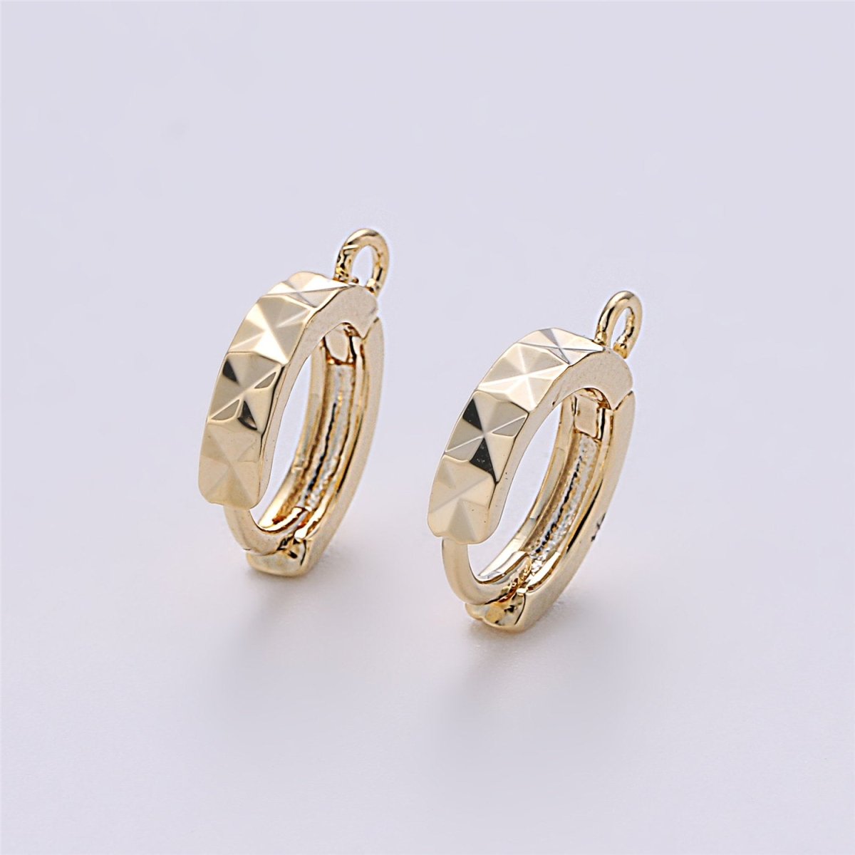 18k Gold Filled one touch w/ open link Lever back earring making, 12x15 mm, Nickel free Lead Free for Earring Charm Making Findings K-054 K-070 K-106 - DLUXCA