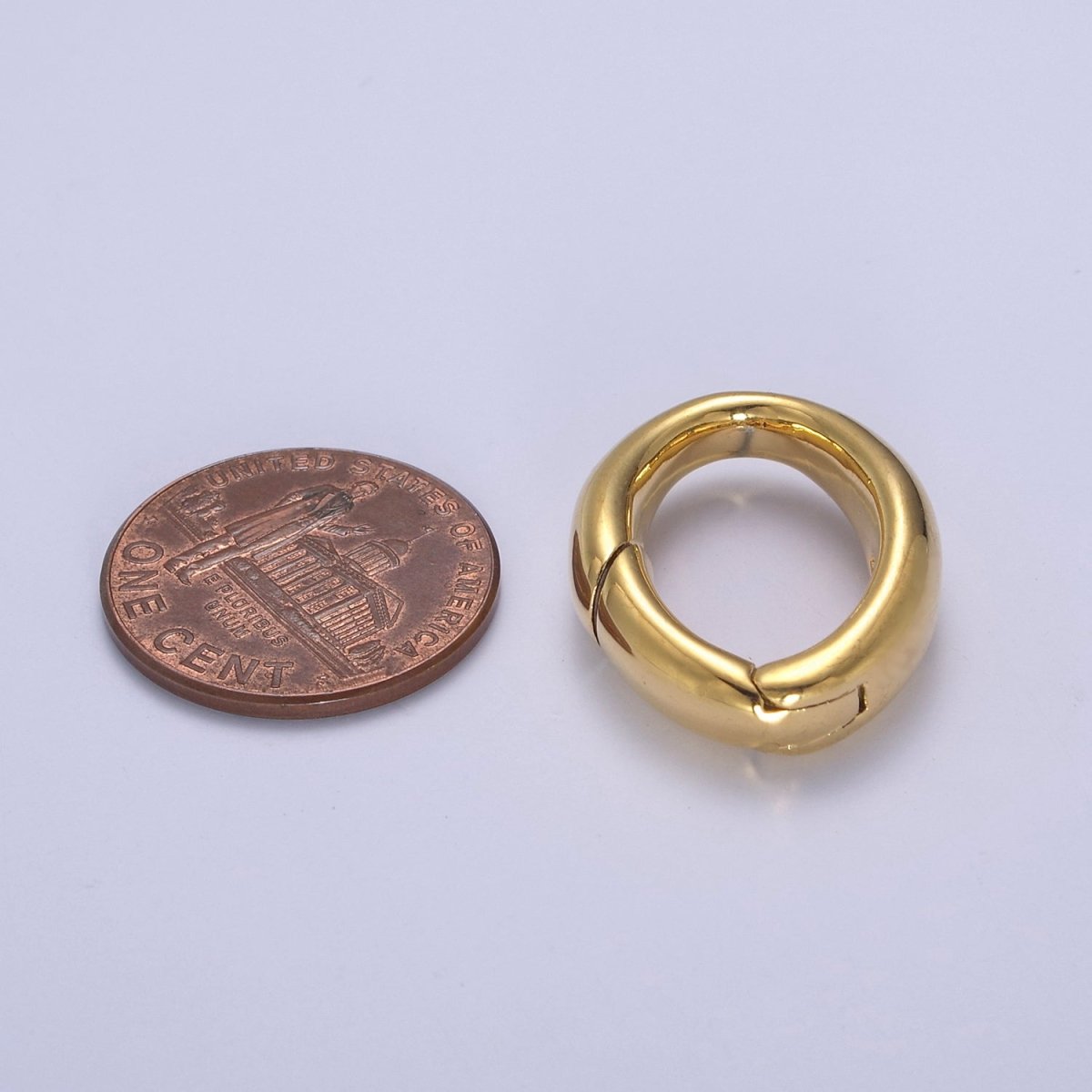 18K Gold Filled Oval Spring Clasp,Spring Carabiner Clasp,Gold Oval Clasp,Dainty Minimalist Clasp for Jewelry Making Making L-666 - DLUXCA