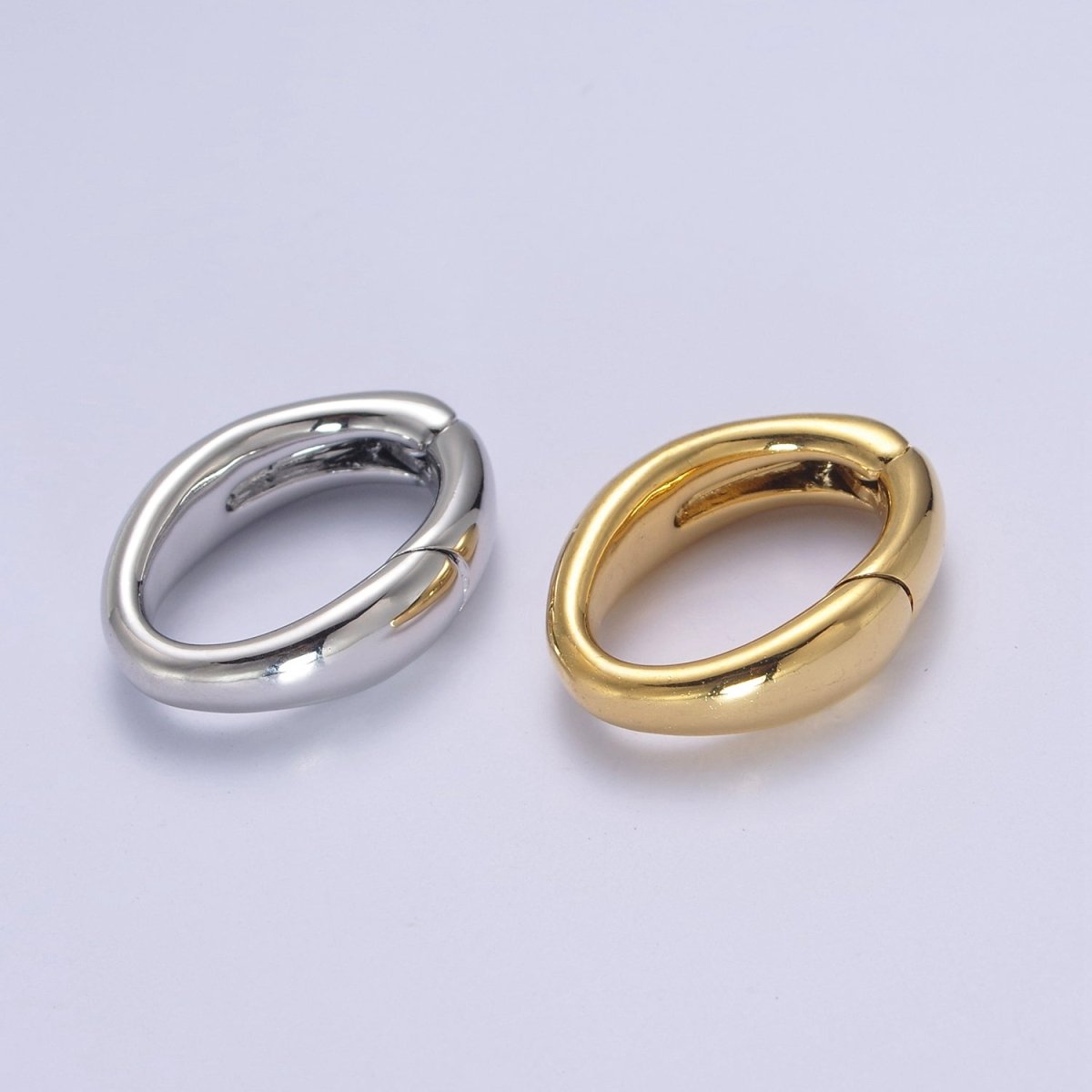 18K Gold Filled Oval Spring Clasp,Spring Carabiner Clasp,Gold Oval Clasp,Dainty Minimalist Clasp for Jewelry Making Making L-666 - DLUXCA