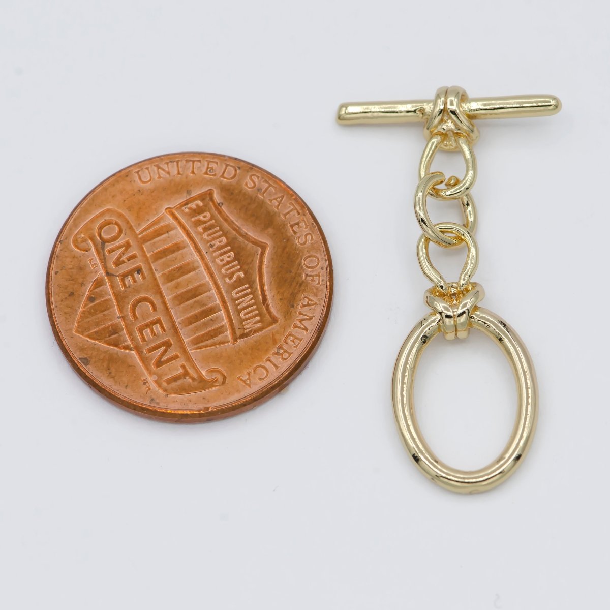 18K Gold Filled Oval Toggle Clasp DIY Jewelry Making For Necklace Bracelet Anklet L-309 - DLUXCA