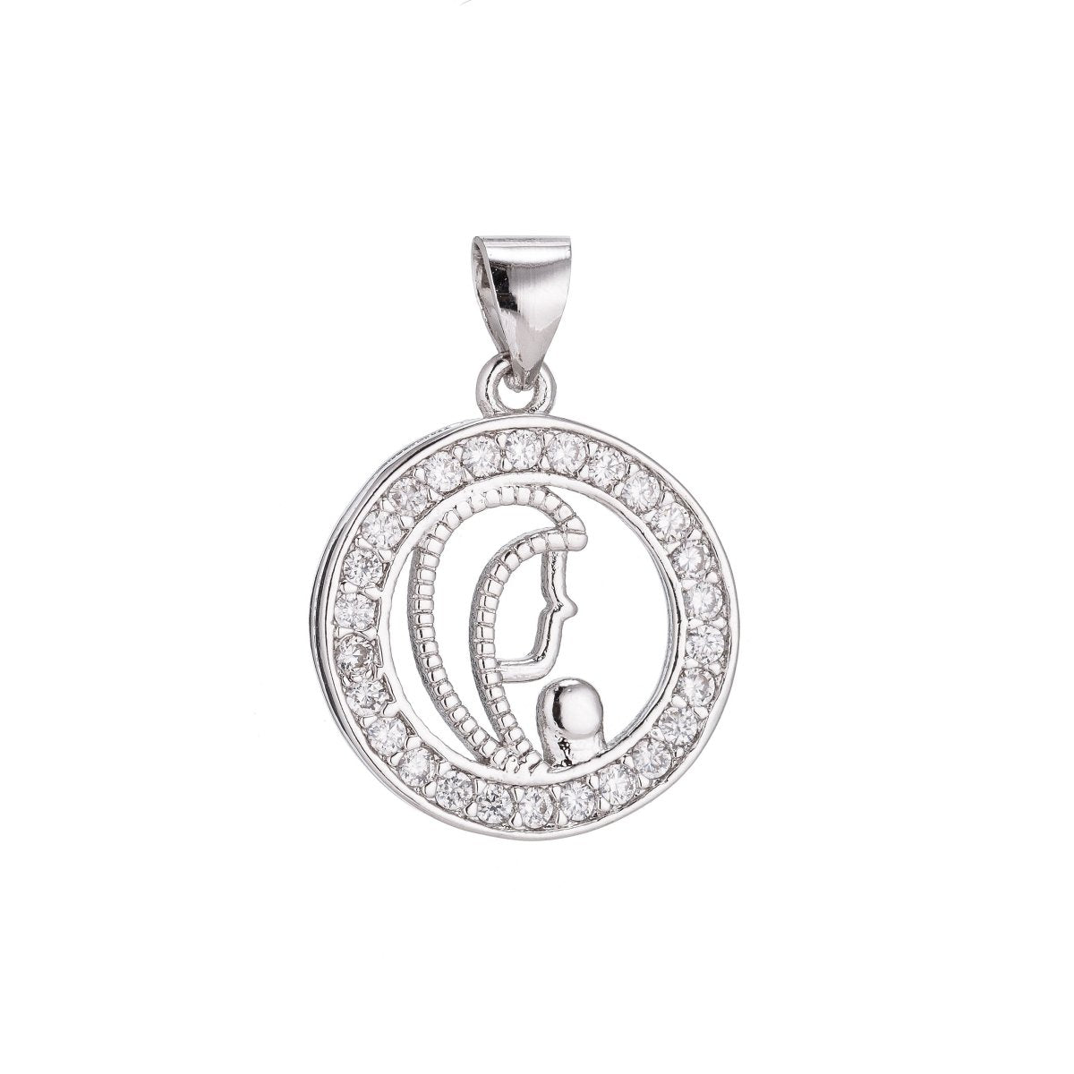 18K Gold Filled Praying Mom Lady Minimalist Simple Cross Cubic Zirconia Necklace Pendant Bracelet Earring Charm Bails for Jewelry Making H-210 - DLUXCA