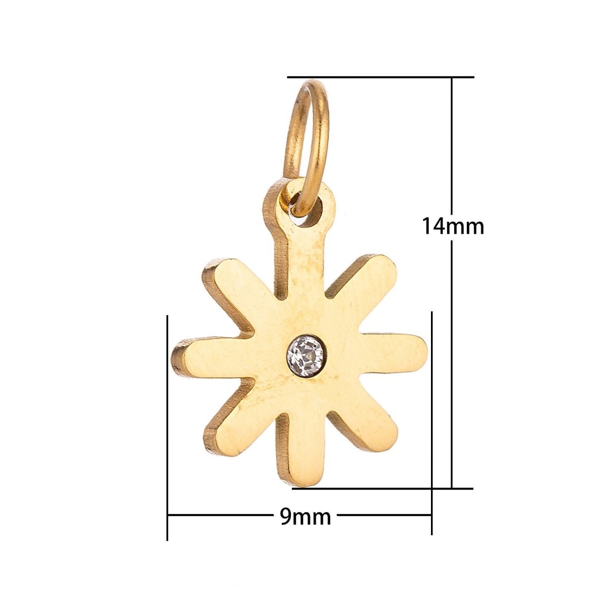 18K Gold Filled Pretty Feminine Daisy Flower Cubic Zirconia Bracelet Charm Necklace Pendant Findings for Jewelry Making E-643 - DLUXCA