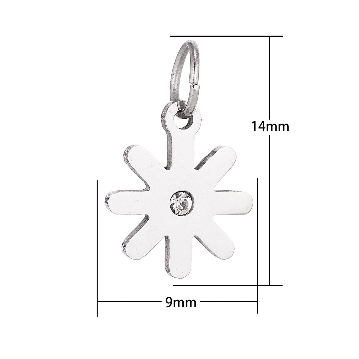 18K Gold Filled Pretty Feminine Daisy Flower Cubic Zirconia Bracelet Charm Necklace Pendant Findings for Jewelry Making E-643 - DLUXCA