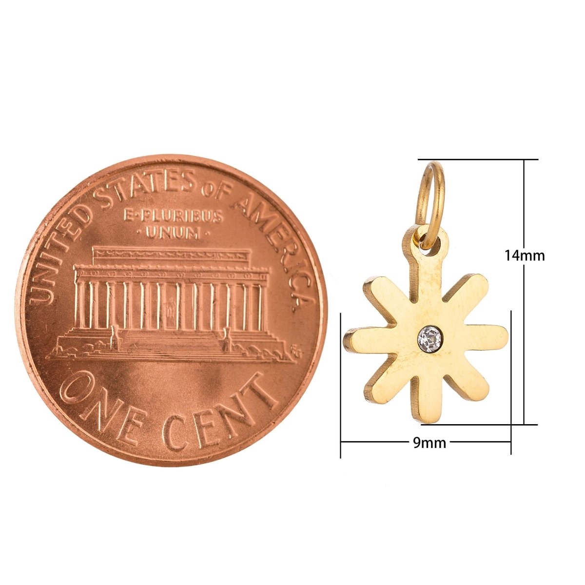 18K Gold Filled Pretty Feminine Daisy Flower Cubic Zirconia Bracelet Charm Necklace Pendant Findings for Jewelry Making E-643 - DLUXCA