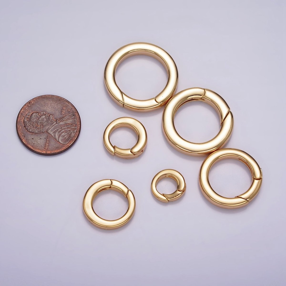 18K Gold Filled Push Gate Ring Charm Holder Bail for Charm Jewelry Kit Supplies For DIY Jewelry Making | Z-492 - Z-497 - DLUXCA