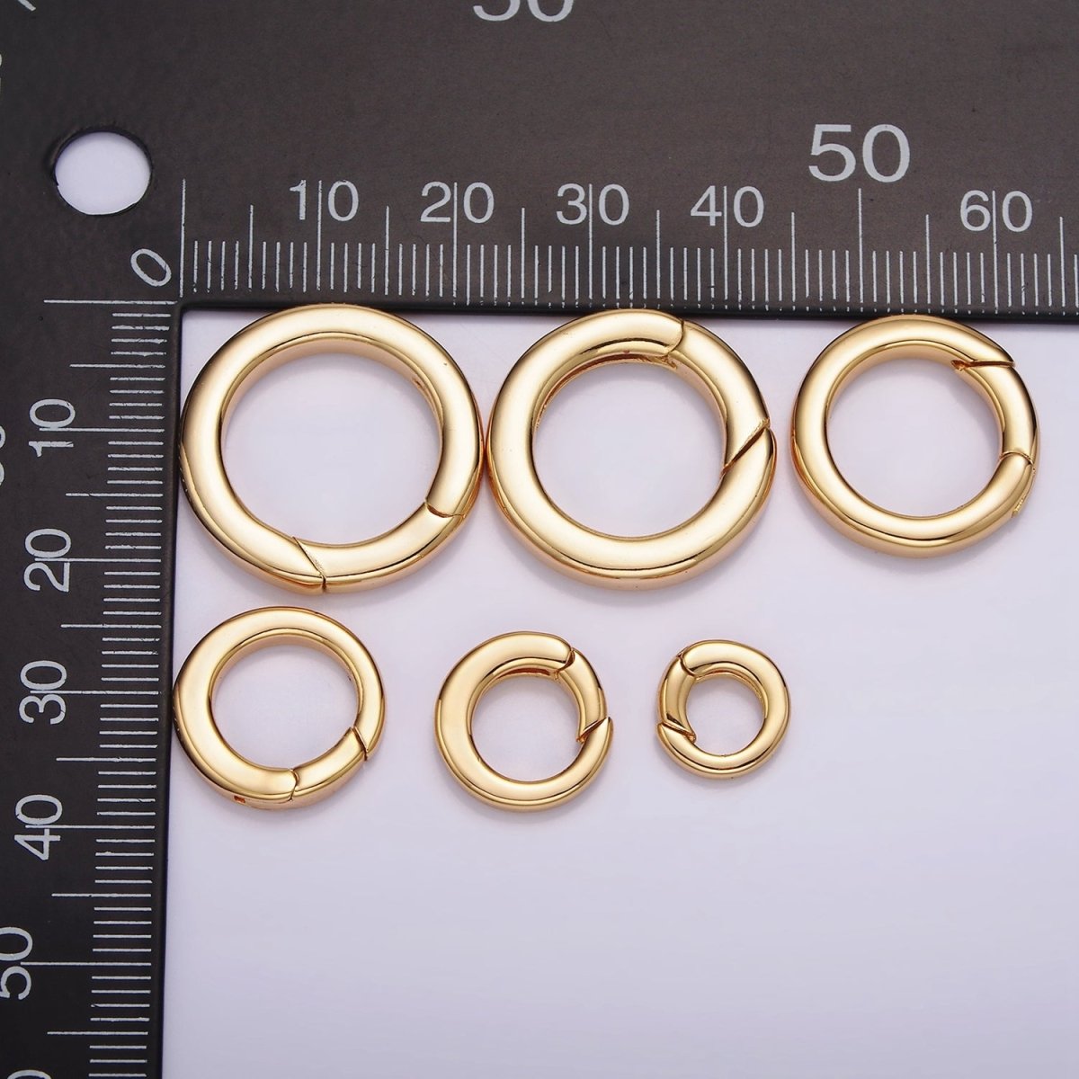 18K Gold Filled Push Gate Ring Charm Holder Bail for Charm Jewelry Kit Supplies For DIY Jewelry Making | Z-492 - Z-497 - DLUXCA
