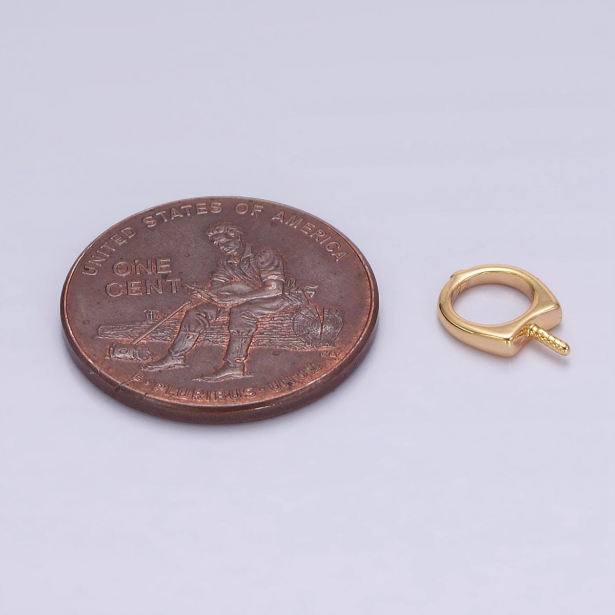 18k Gold Filled Round Plain Peg Bail Hold for Half Drill Pearl and Bead Bail Charm Jewelry Findings Supplies | Z-488 - DLUXCA