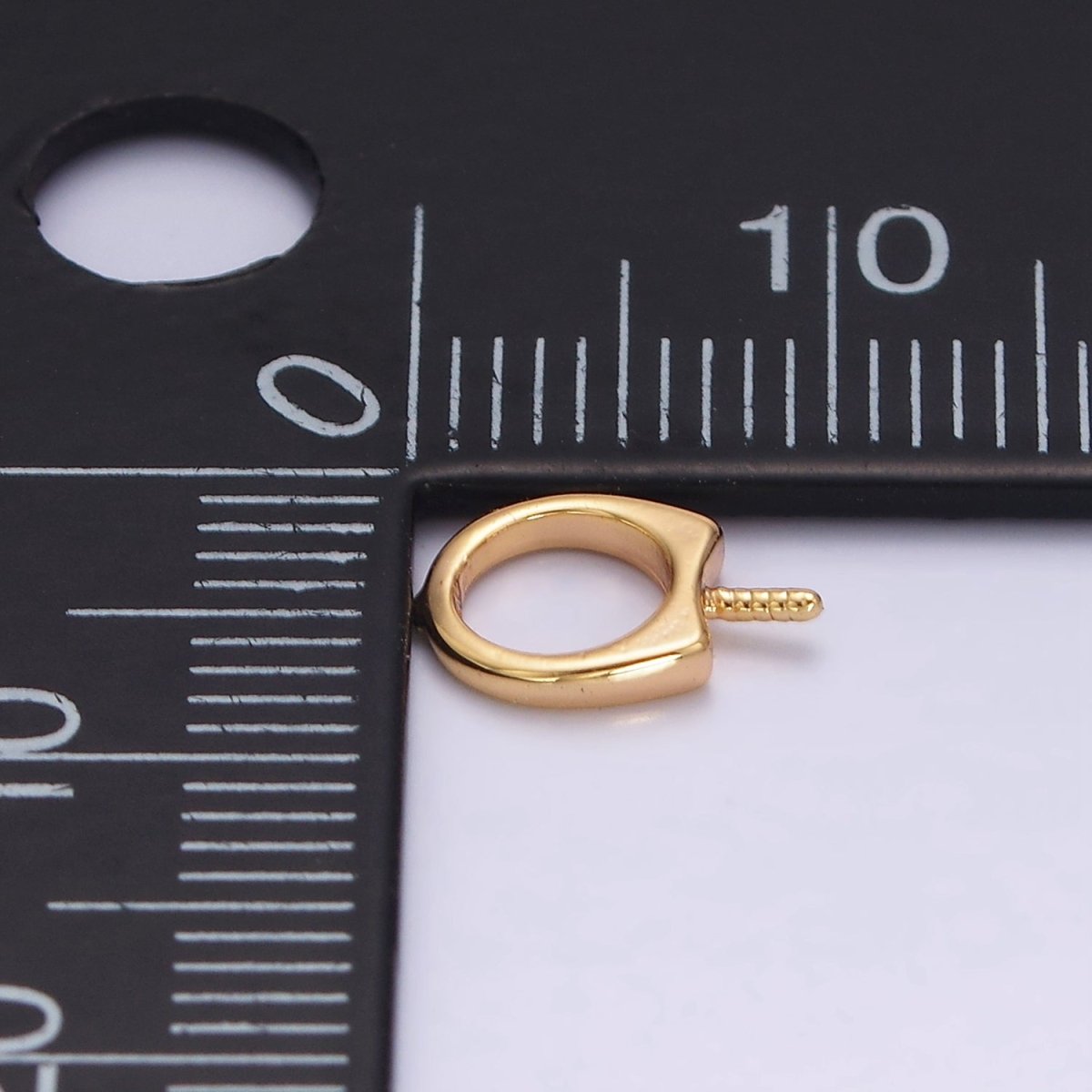 18k Gold Filled Round Plain Peg Bail Hold for Half Drill Pearl and Bead Bail Charm Jewelry Findings Supplies | Z-488 - DLUXCA
