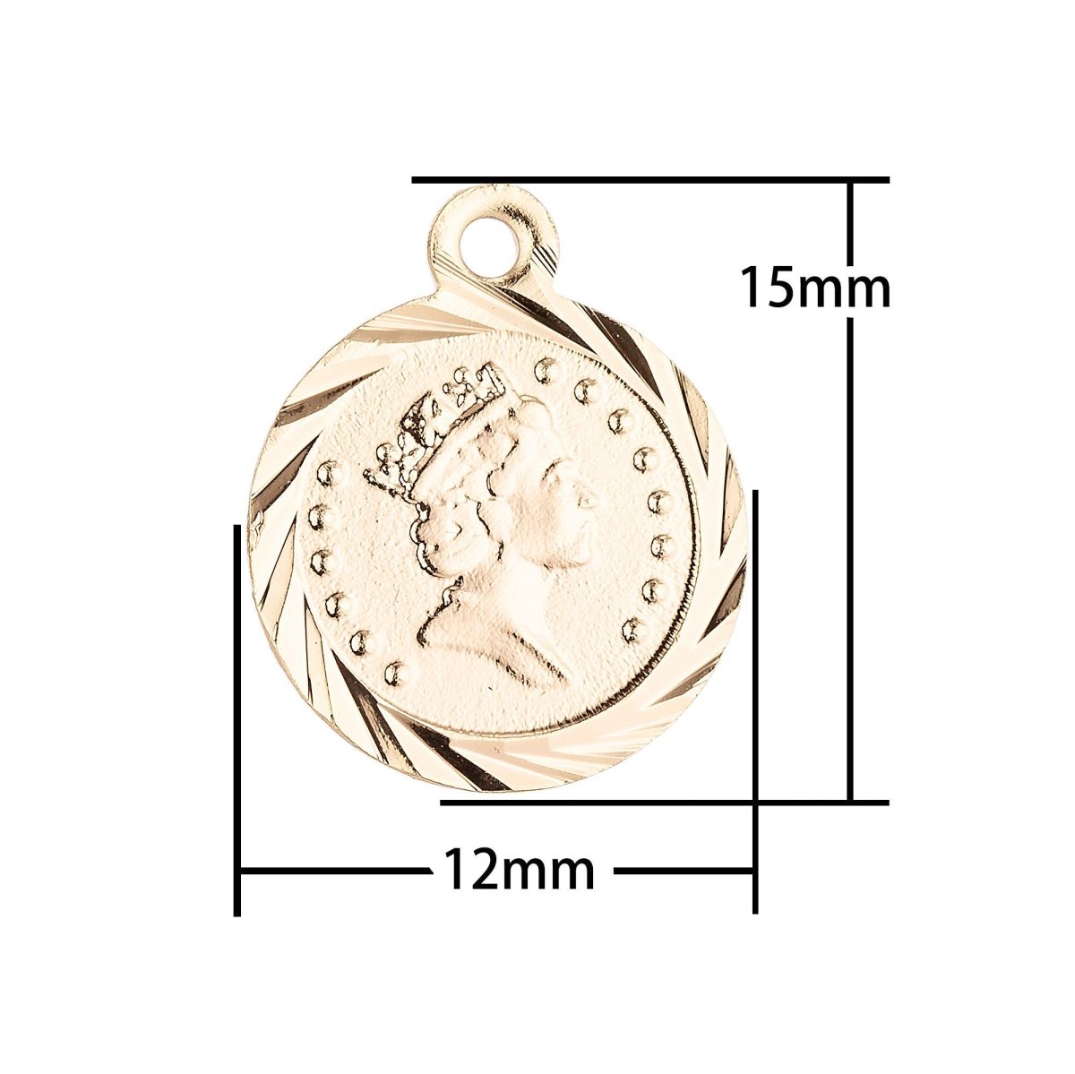 18K Gold Filled Royal Queen Elizabeth Charm Pendant C-022 - DLUXCA