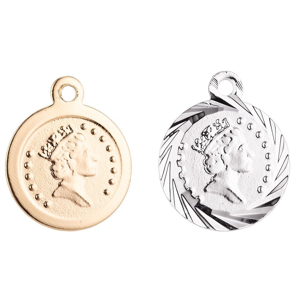 18K Gold Filled Royal Queen Elizabeth Charm Pendant C-022 - DLUXCA