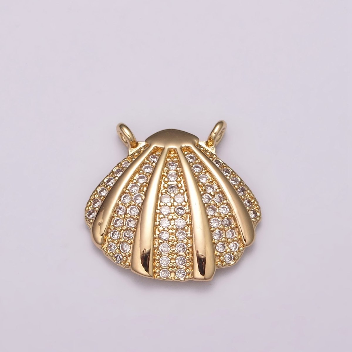 18K Gold Filled Sea Shell Charm connector Seashell Link Connector Bracelet Necklace, Beach Jewelry Inspired N-084 - DLUXCA