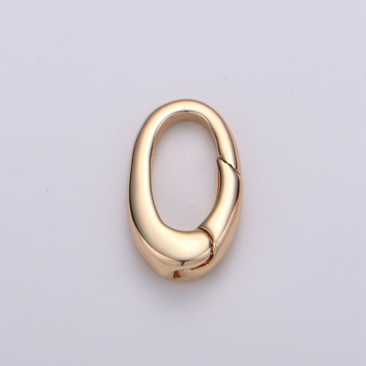 18k Gold Filled Small Push Gate Oval Clasp, Spring gate Clasp, 13x8mm WHOLESALE Supply L-007 - DLUXCA