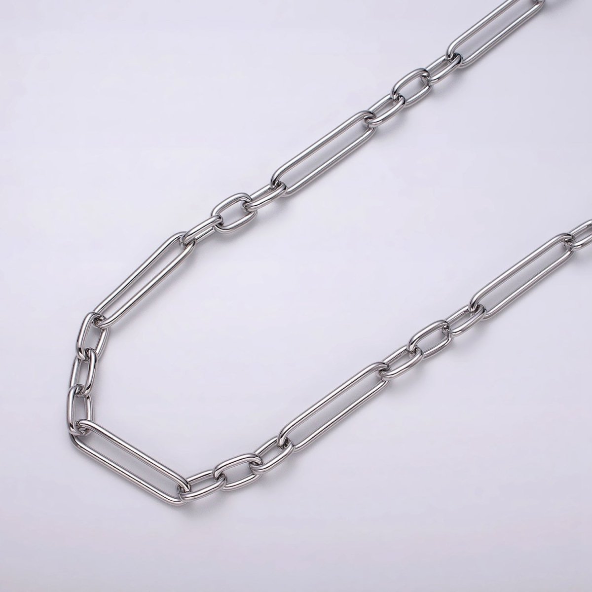 18K Gold Filled Stadium Chain by Yard Figaro Long and Short Fancy Wholesale bulk by Yard for Jewelry Making | ROLL-1259 ROLL-1260 Clearance Pricing - DLUXCA