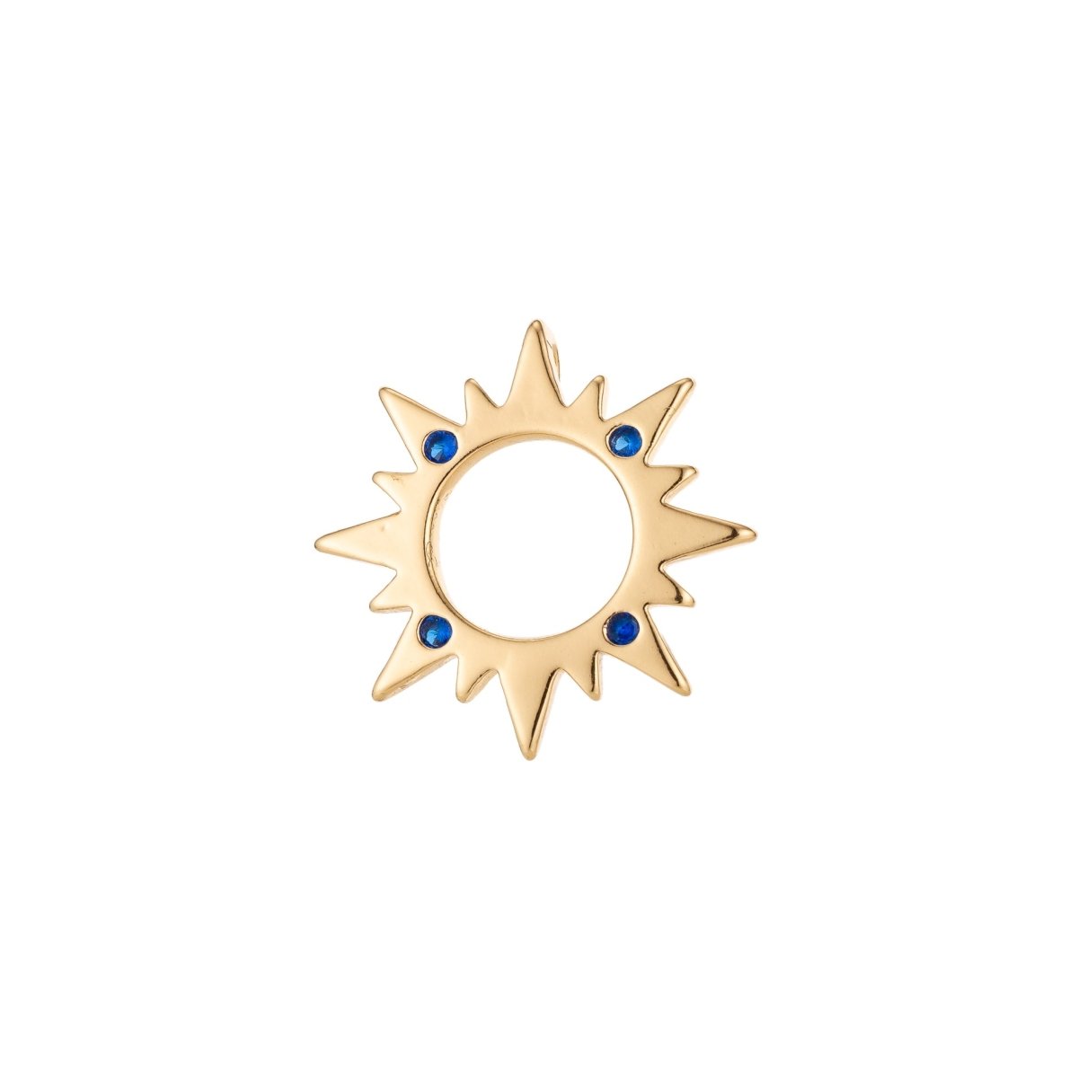 18k Gold Filled Sun Charm Pendant, Dainty Sun Burst Pendant SunBurst Necklace Earring Charm Pendant, SUPP-57-59/K-57-59 - DLUXCA