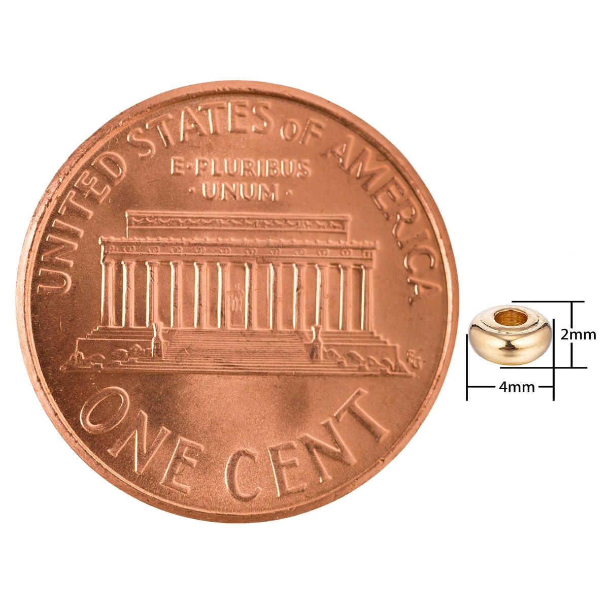 18K Gold Filled Tiny Small Donut Ring Shaped Spacer Bead Findings Connector | B-042 - DLUXCA