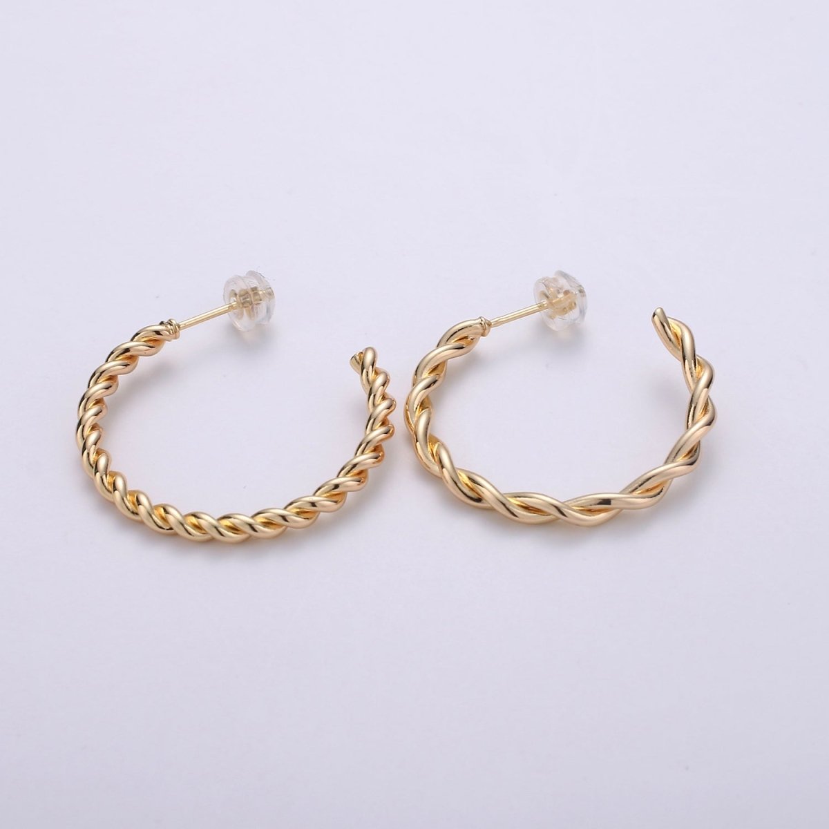 18k Gold Filled Twisted Rope Hoops,Swirl Twist Hoops, Twisted Hoops Gold, Gold Hoop Earrings, Minimalist Earrings, Boho Hoop Earrings Gift Q-092 - Q-094 - DLUXCA