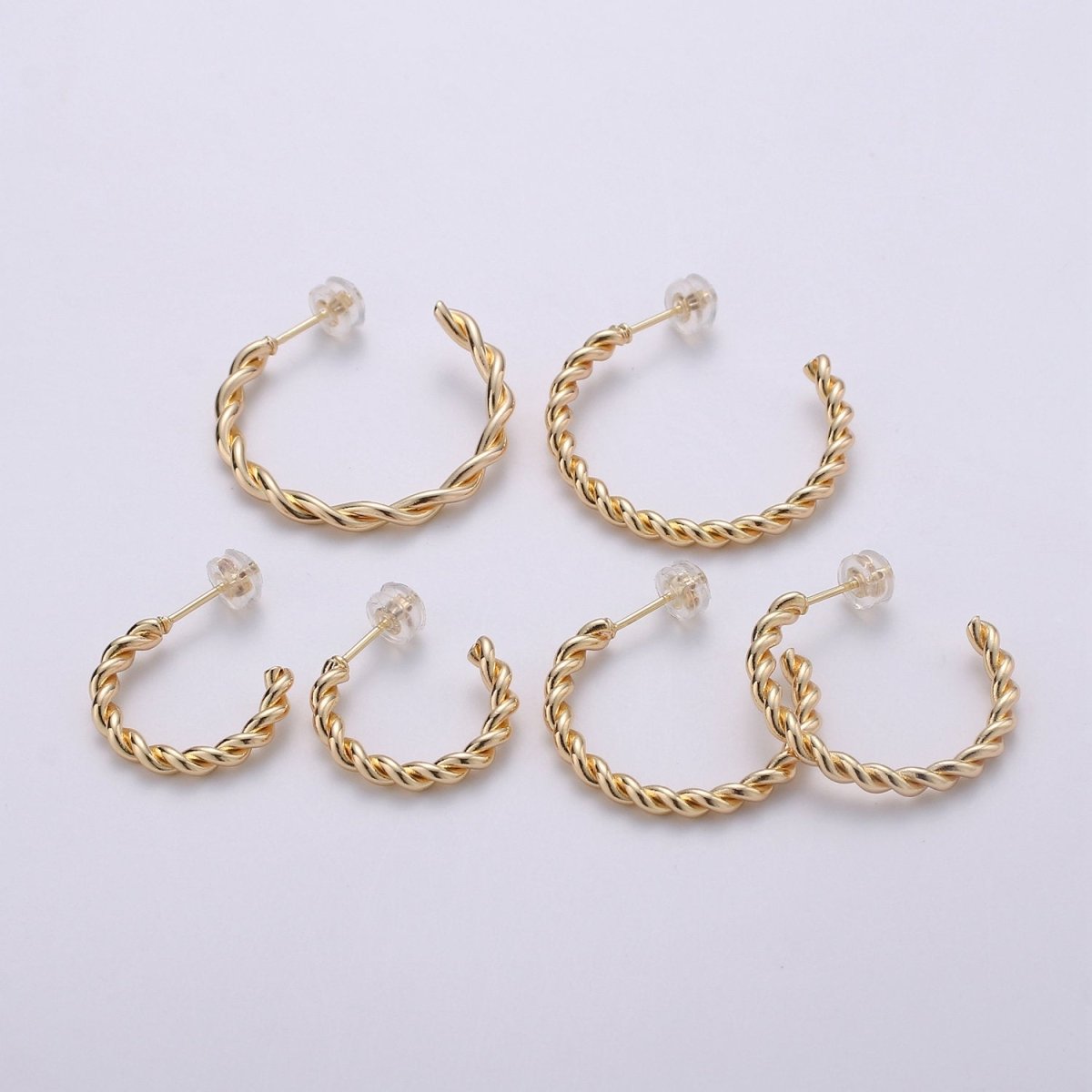 18k Gold Filled Twisted Rope Hoops,Swirl Twist Hoops, Twisted Hoops Gold, Gold Hoop Earrings, Minimalist Earrings, Boho Hoop Earrings Gift Q-092 - Q-094 - DLUXCA