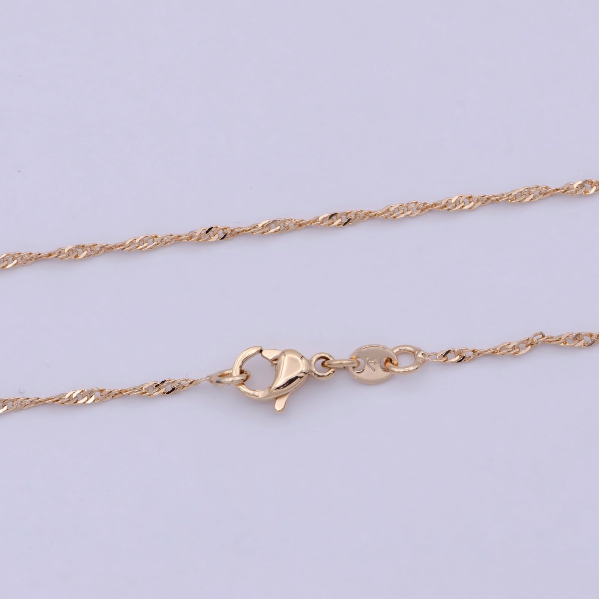 18k Gold Filled Twisted Singapore Chain Necklace, Gold Chain Necklace Layer Dainty Necklace | WA-762 Clearance Pricing - DLUXCA