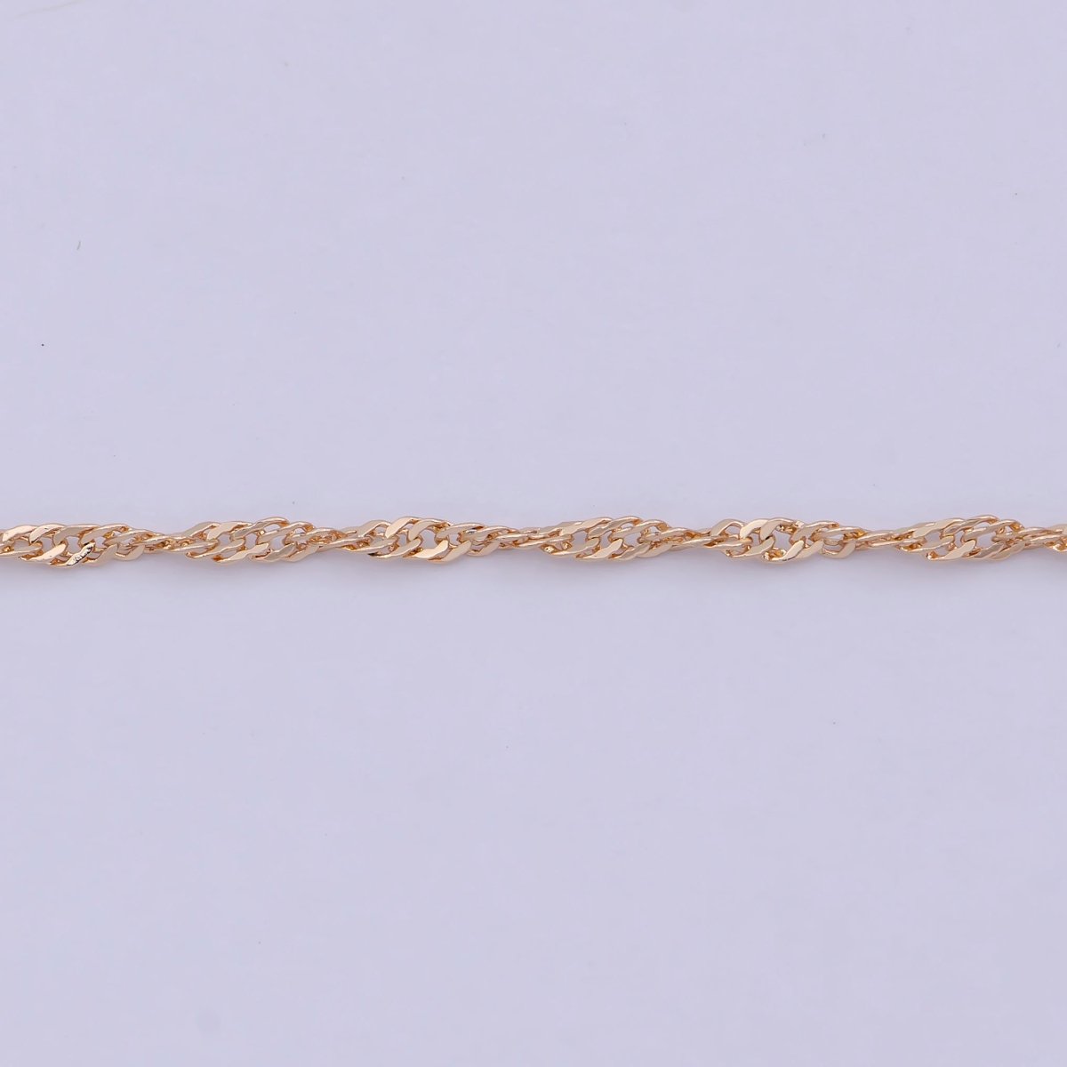 18k Gold Filled Twisted Singapore Chain Necklace, Gold Chain Necklace Layer Dainty Necklace | WA-762 Clearance Pricing - DLUXCA