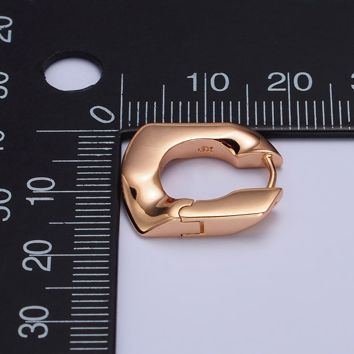 18K Gold Filled U-Shaped Geometric Abstract Huggie Earrings | AB1066 - DLUXCA