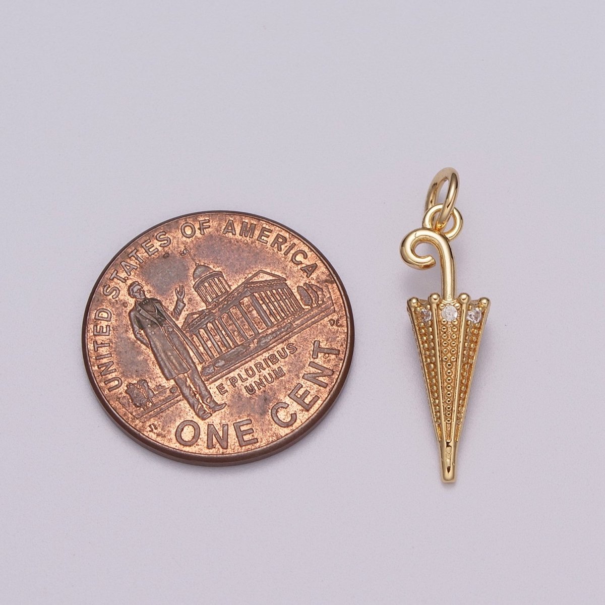 18k Gold Filled Umbrella Charm Small Umbrella Necklace Bracelet Pendant DIY Jewelry Findings M-772 - DLUXCA