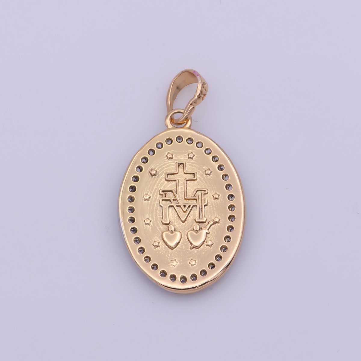 18k Gold Filled Virgin Mary Pendant, Virgin of Guadalupe, Our Lady Guadalupe, Religious / Dije de Guadalupe Medallion Charm N-1447 - DLUXCA