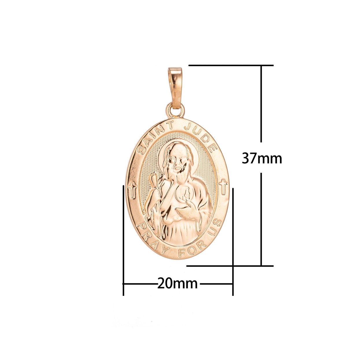 18K Gold Filled / White Gold Saint Jude Medal Pendant for Hope & Impossible Cause Religious Amulet charm for Necklace Jewelry Making H-282 - DLUXCA