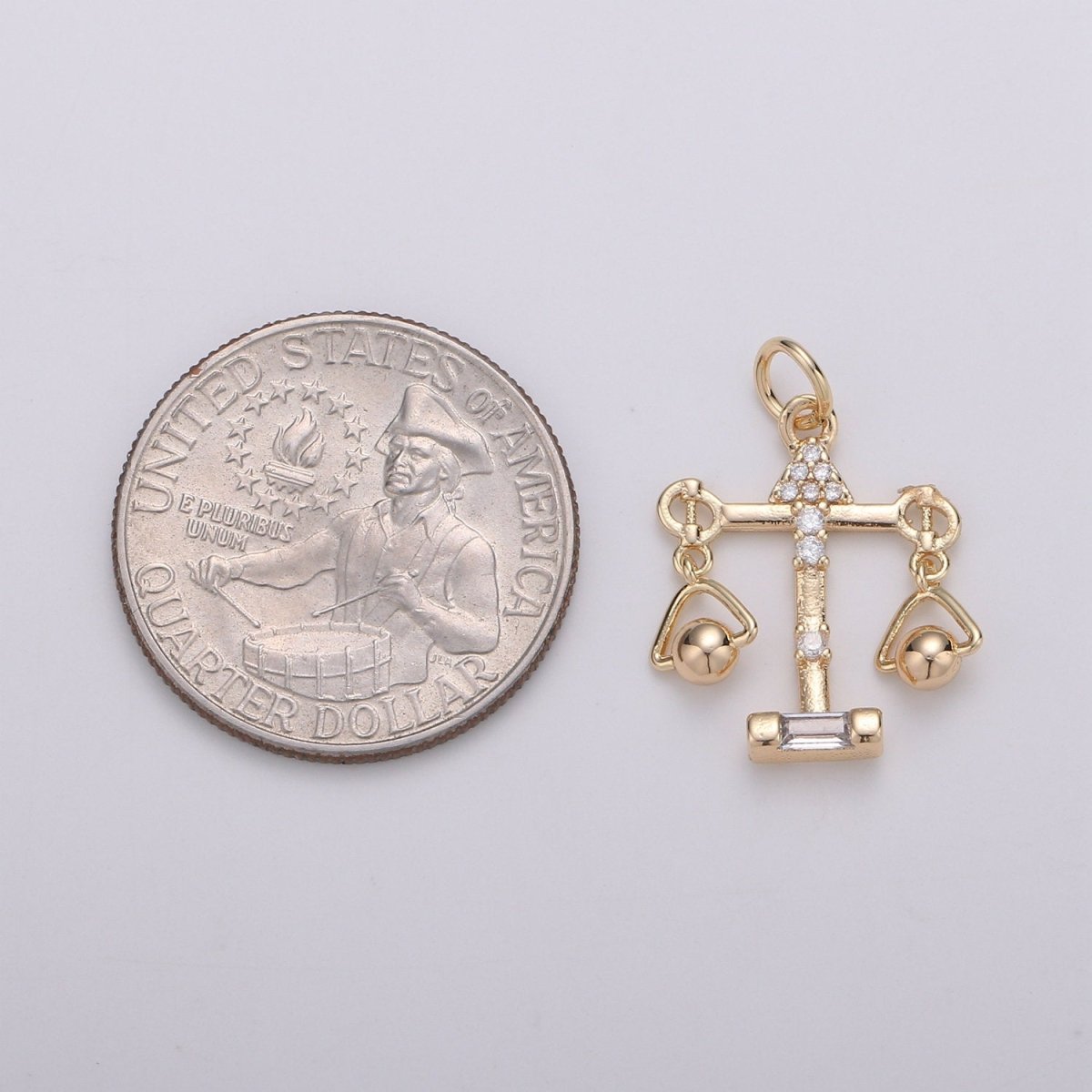 18k Gold Filled Zodiac Sign Charm, Dainty Libra Scales Sign Astrology Pendant Charm for Necklace Earring Supply D-740 - DLUXCA