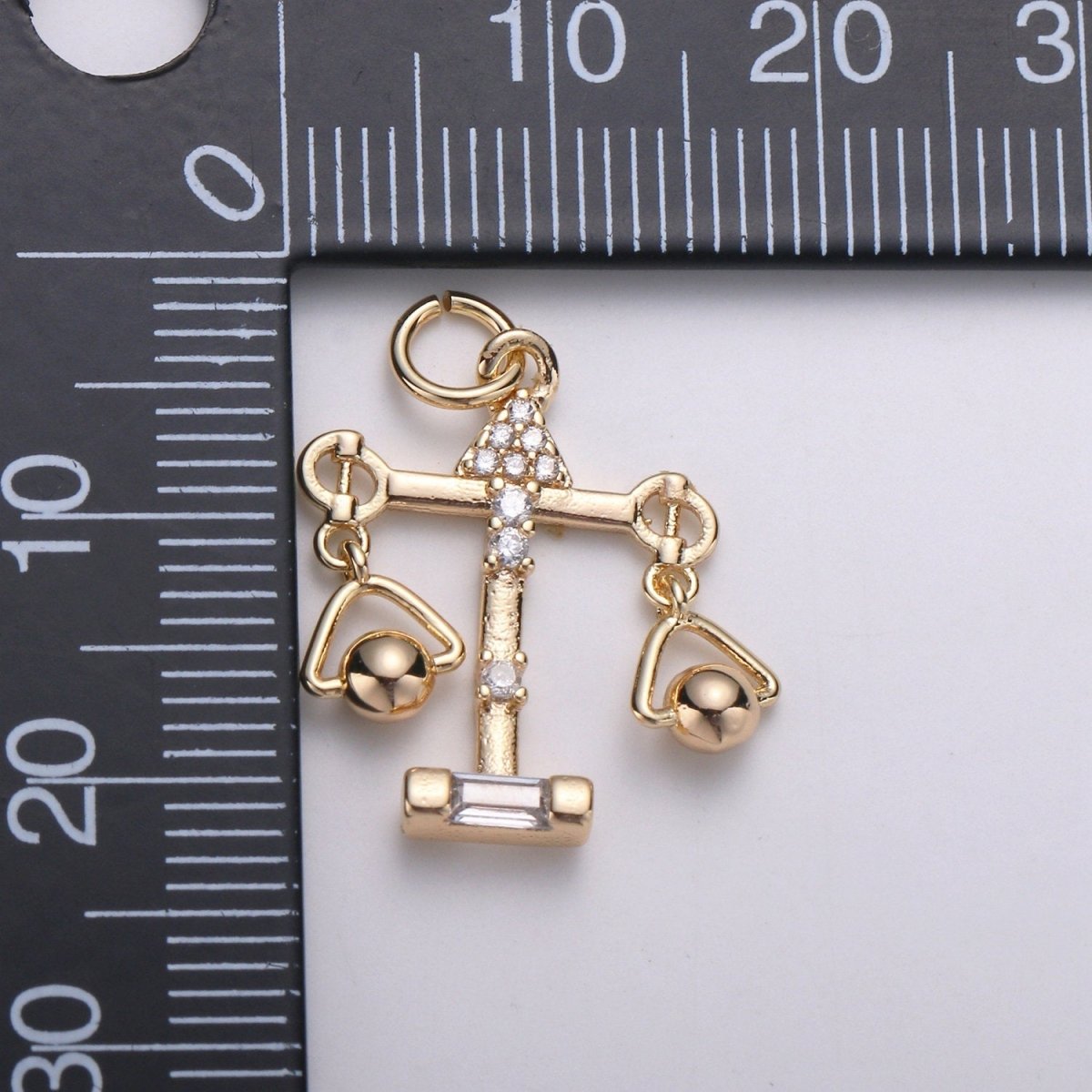 18k Gold Filled Zodiac Sign Charm, Dainty Libra Scales Sign Astrology Pendant Charm for Necklace Earring Supply D-740 - DLUXCA