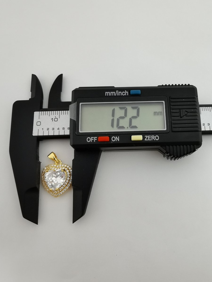 18K Gold Gold Filled Crystal Heart Pendants I-734 - DLUXCA