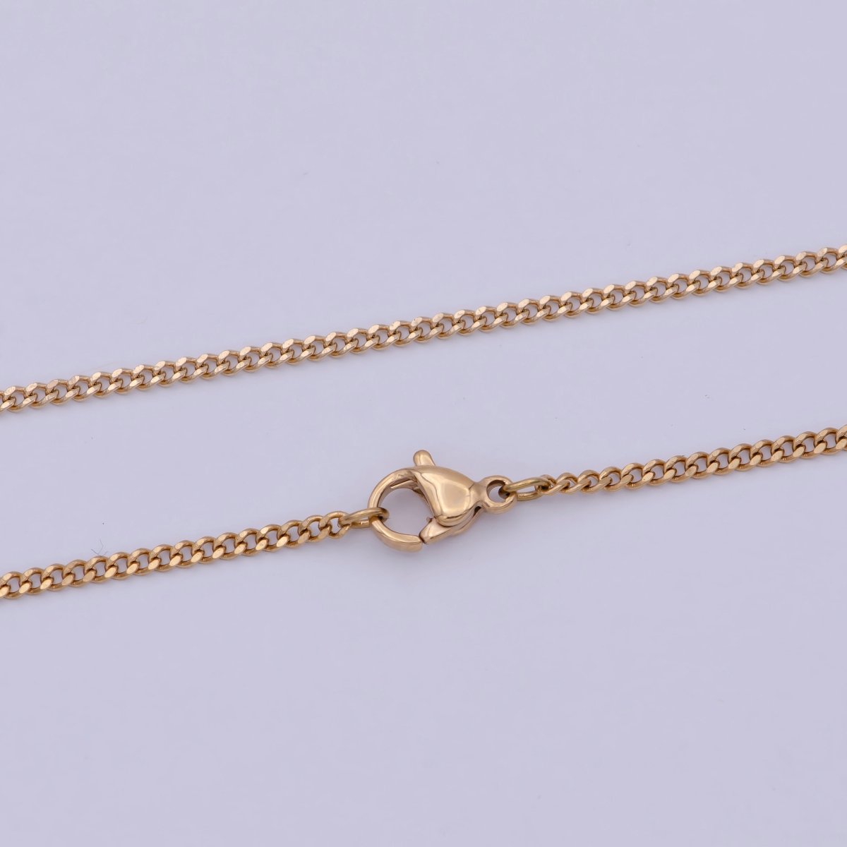 18k Gold Plated Chain, Curb Chain, Cuban Chain Necklace, Stacked Gold Chains, Gold Chain Necklace for Woman, Cuban Link | WA-765 Clearance Pricing - DLUXCA