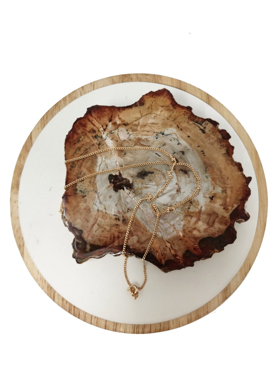 18K Gold Plated Chain - Curb Chain Necklace - 17.7 Inches Gold Curb Necklace w/ Spring Rings | CN-745 Clearance Pricing - DLUXCA