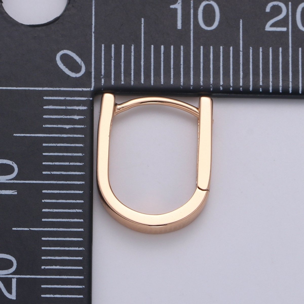 18K Rose Gold Filled U Shaped Boxy Huggie Earrings P-092 - DLUXCA