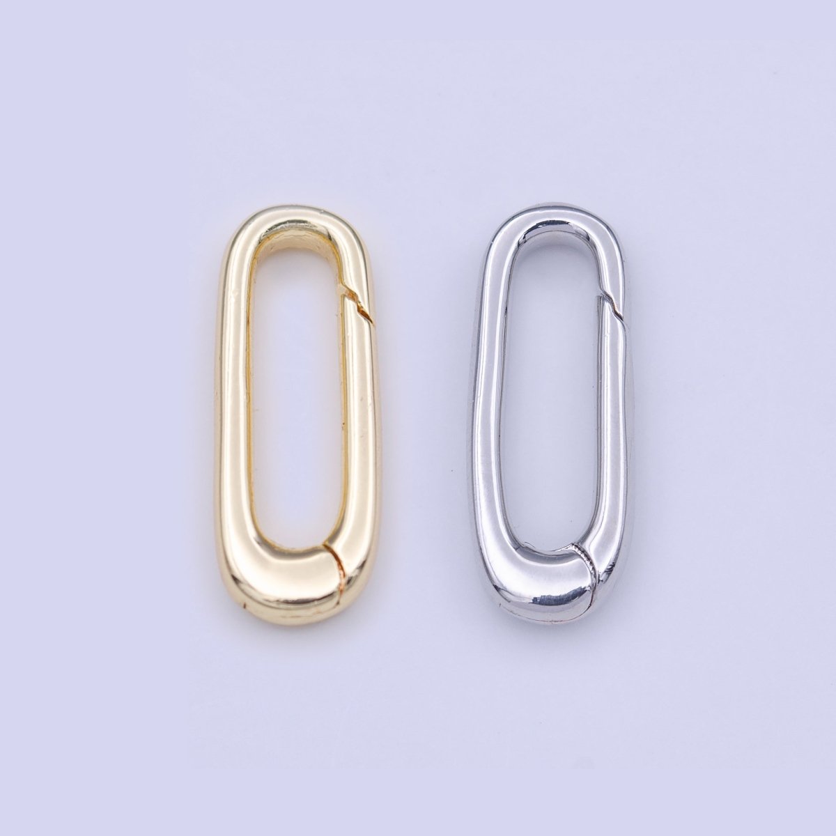 18mm Thin Oblong Oval Jewelry Supply in Gold & Silver | K-242, K-280 - DLUXCA