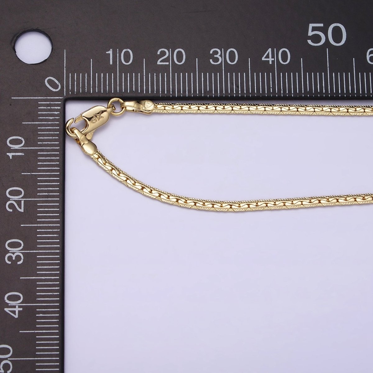 1.8mm Unique Textured Herringbone Layering 17.5 Inch Necklace | WA-1875 Clearance Pricing - DLUXCA