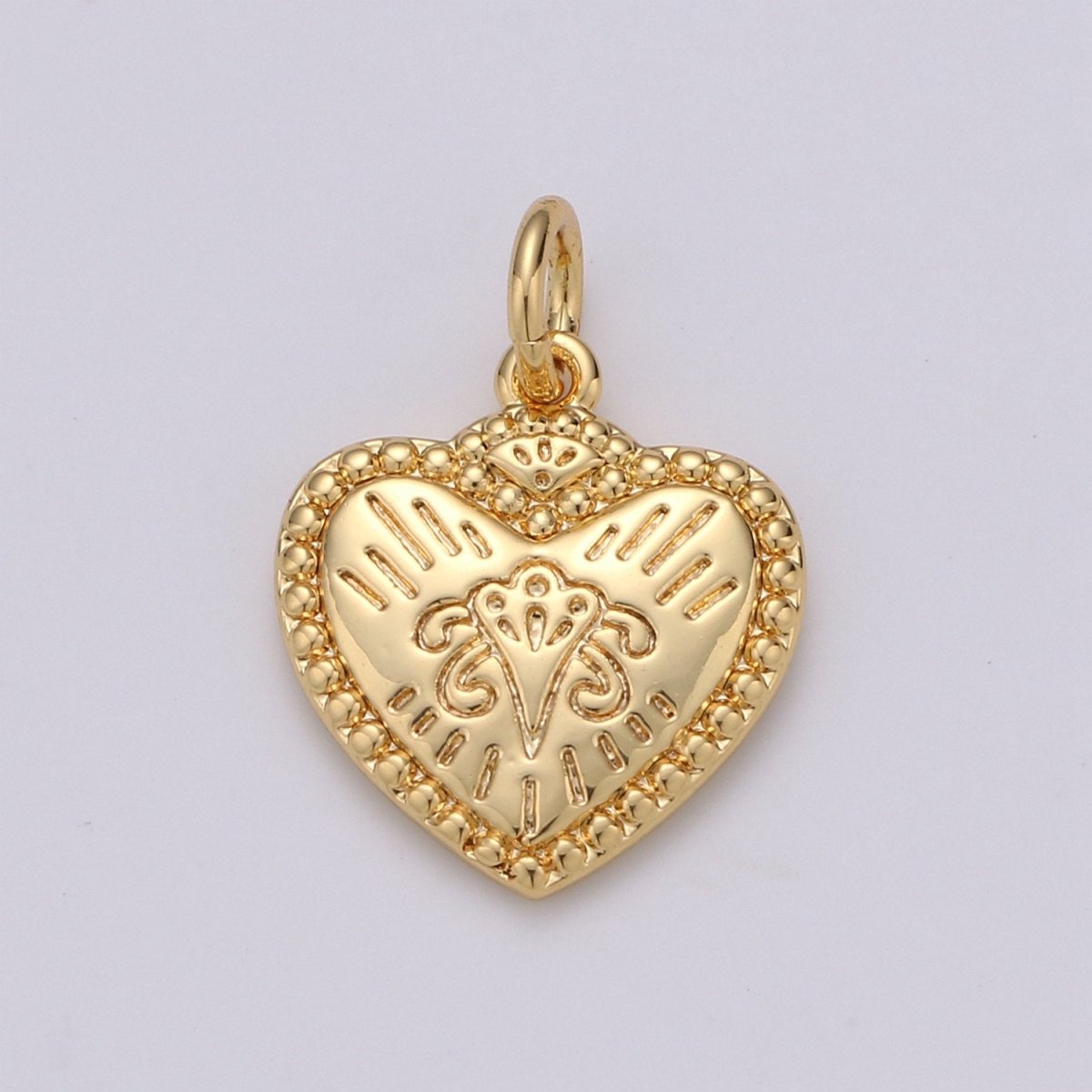 18X13mm 24k Gold Filled Heart Charms, Love Pendant, Dainty Silver Happy Heart Charm for Boho Bohemian Bracelet Earring Necklace supply D-413 D-414 - DLUXCA