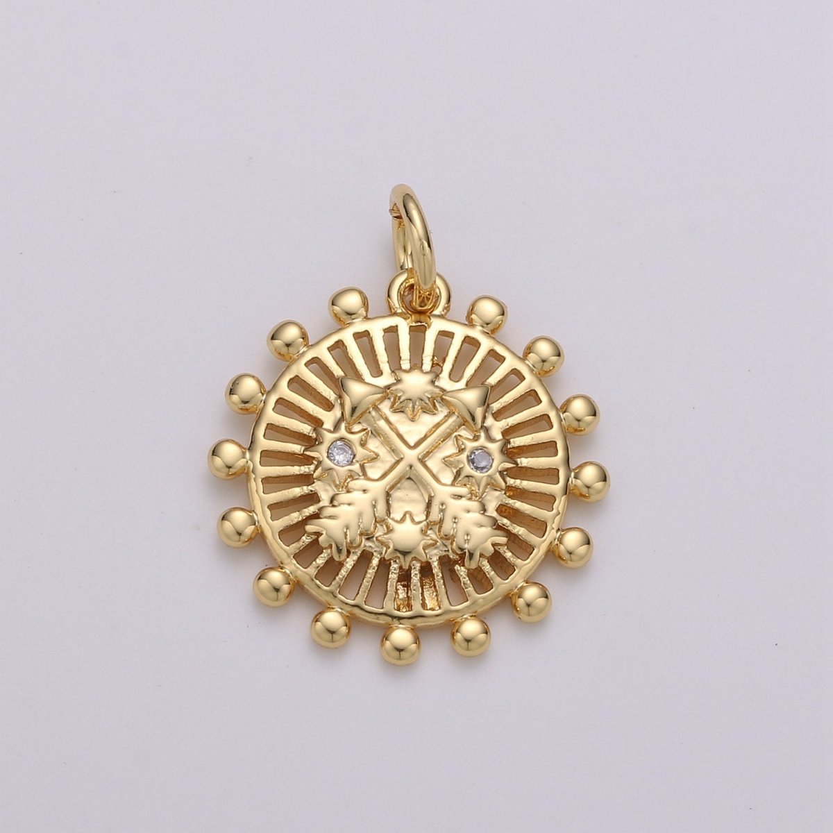 18x15mm 24k Gold Filled Coin Medallion, Arrow Charms, Round Pendant Silver Medallion for Bracelet Earring Necklace Making D-357 D-358 - DLUXCA