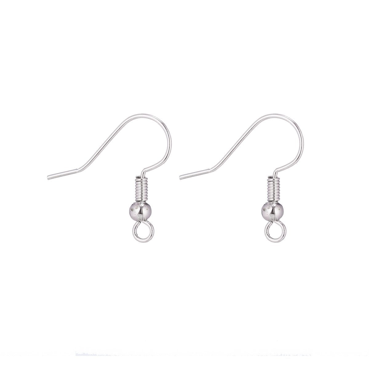 19×19mm Ear Hook, 3mm ball, Jewelry Earrings, Ear Wires, Brass Earring Component, French Ear Hook Silver / Gold Plated for jewelry making Supply K-236 L-162 - DLUXCA