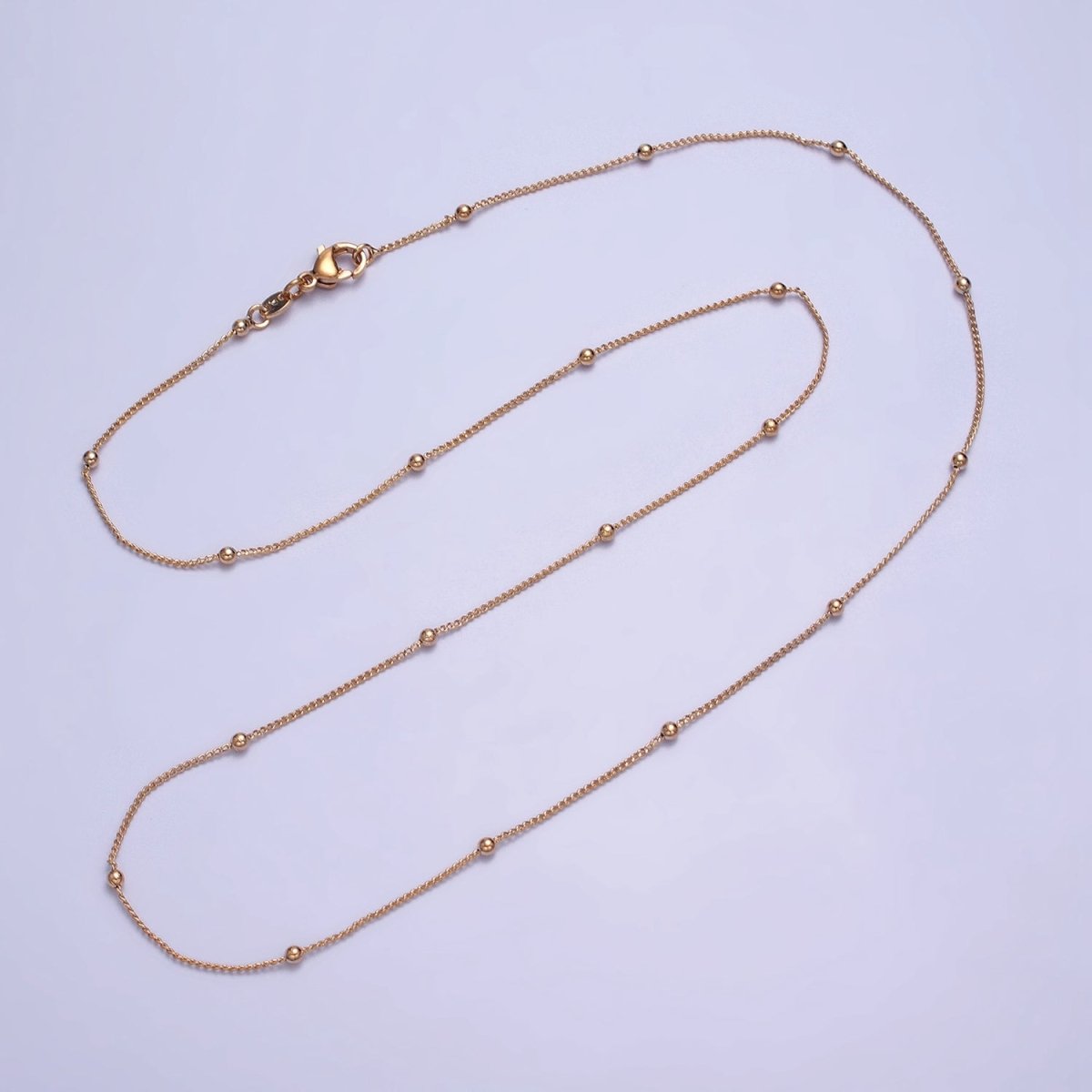 19.5 Inch Satellite Chain 18K Gold Filled Dainty Ball Link Chain Necklace | WA-1604 Clearance Pricing - DLUXCA