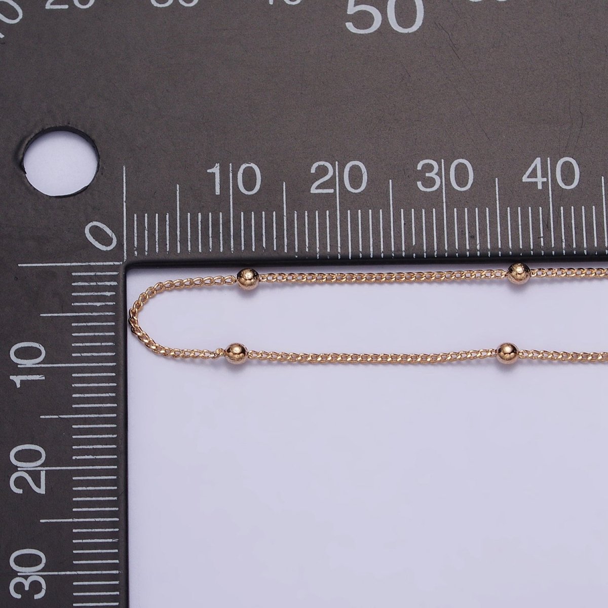 19.5 Inch Satellite Chain 18K Gold Filled Dainty Ball Link Chain Necklace | WA-1604 Clearance Pricing - DLUXCA