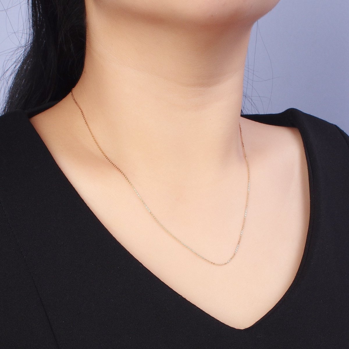 19.5'' Ready to Use 18K Gold Filled Thin Rolo Necklace Chain Layering Cable Chain Dainty Necklace For Pendant Charm Necklace Making | WA-1605 Clearance Pricing - DLUXCA
