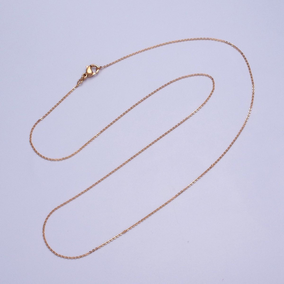 19.5'' Ready to Use 18K Gold Filled Thin Rolo Necklace Chain Layering Cable Chain Dainty Necklace For Pendant Charm Necklace Making | WA-1605 Clearance Pricing - DLUXCA