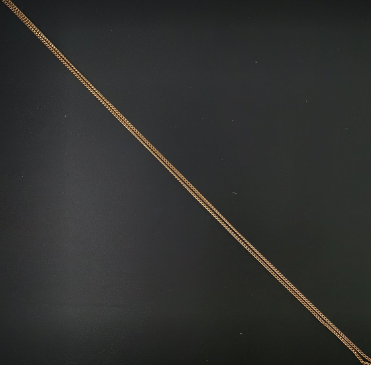 19.6 Curb Chain Necklace, 18K Gold Plated Curb Finished Chain For Jewelry Making, Dainty 1mm Curb Necklace w/ Spring Ring | CN-587 Clearance Pricing - DLUXCA