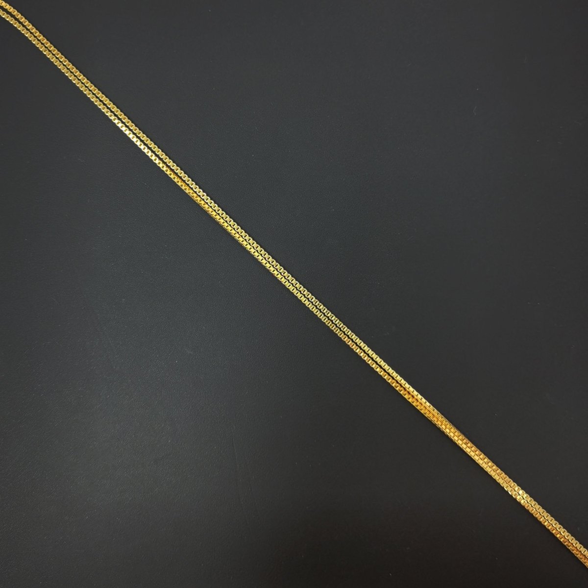 19.6 inch Ready To Wear 24K Gold Plated Layering Box Chain Necklace, Dainty 1.2mm Box Necklace w/ Spring Ring | CN-282 Clearance Pricing - DLUXCA