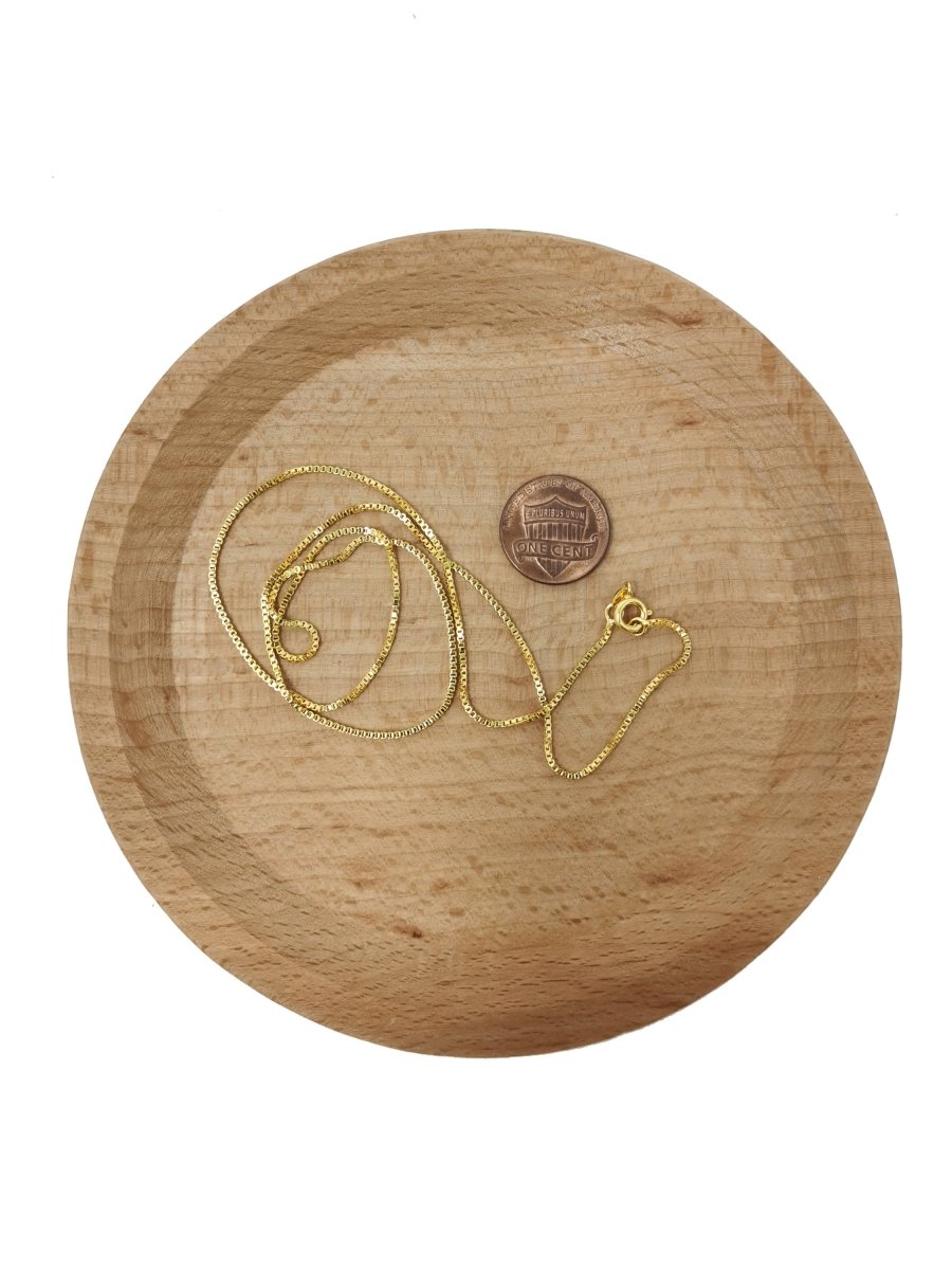 19.6 inch Ready To Wear 24K Gold Plated Layering Box Chain Necklace, Dainty 1.2mm Box Necklace w/ Spring Ring | CN-282 Clearance Pricing - DLUXCA