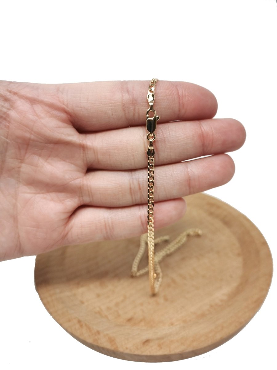 19.6" Ready To Use Layering Curb Necklace, 18K Gold Plated Cuban Curb Necklace Chain, Chain For Pendant & Charm Making, Dainty 3mm Curb Necklace w/Lobster Clasps | CN-577 Clearance Pricing - DLUXCA
