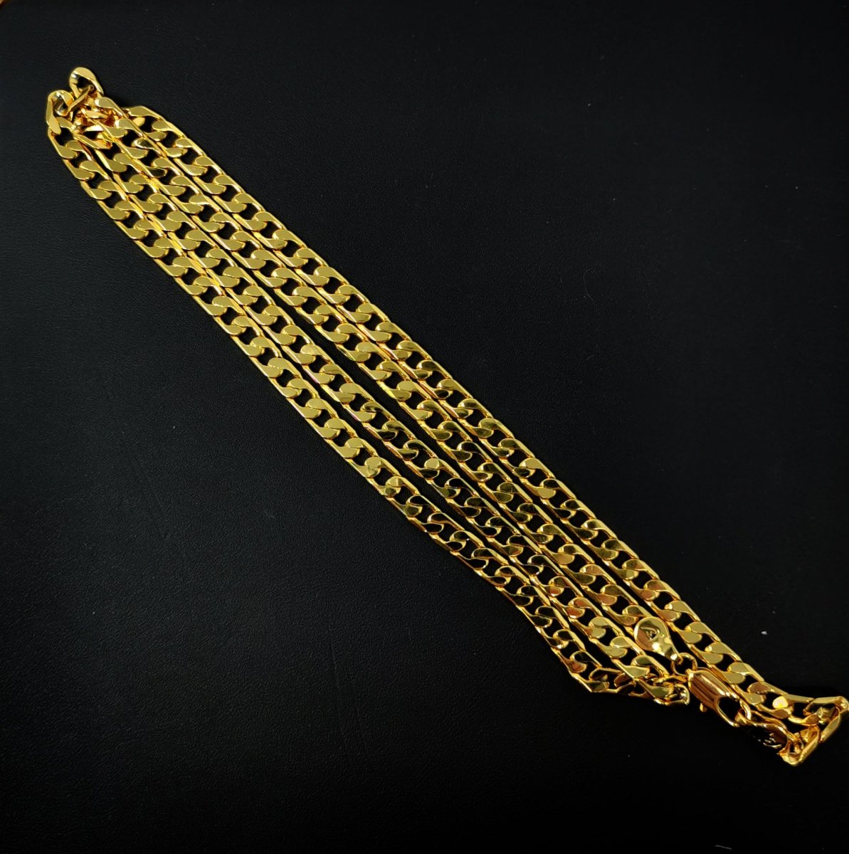 19.9 inch Curb Chain Necklace, 24K Gold Plated Finished Necklace For Jewelry Making, 4.2mm Width Curb Necklace w/ Lobster Clasps | CN-965 Clearance Pricing - DLUXCA