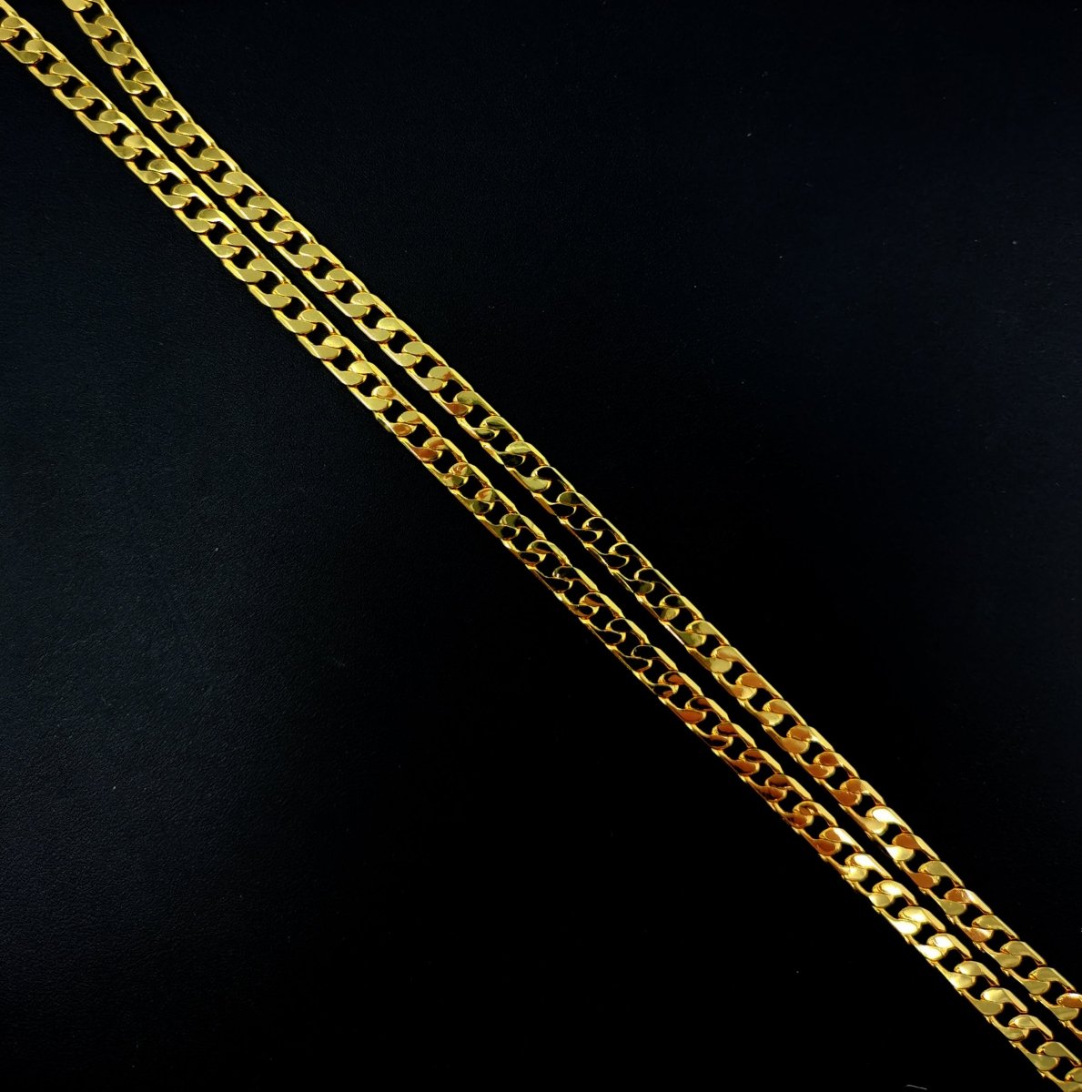 19.9 inch Curb Chain Necklace, 24K Gold Plated Finished Necklace For Jewelry Making, 4.2mm Width Curb Necklace w/ Lobster Clasps | CN-965 Clearance Pricing - DLUXCA