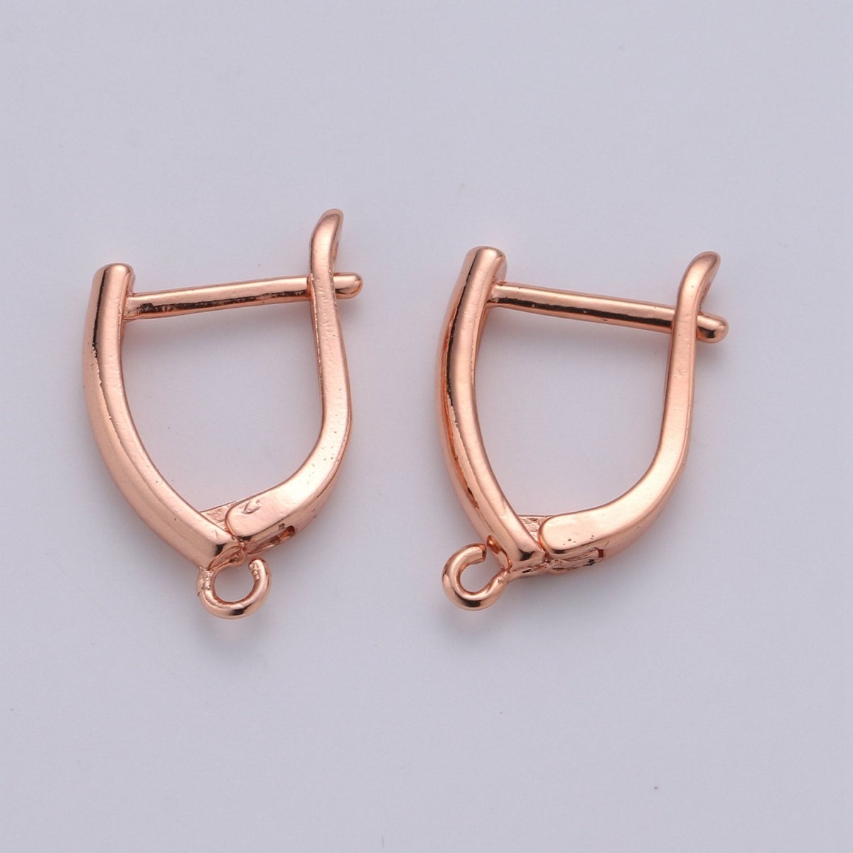 19x13mm 1 pair Gold Huggie Earring one touch w/ open link 14K gold Filled Earring Nickel and Lead free, Lever back earring making Supply K-681 K-683 - DLUXCA